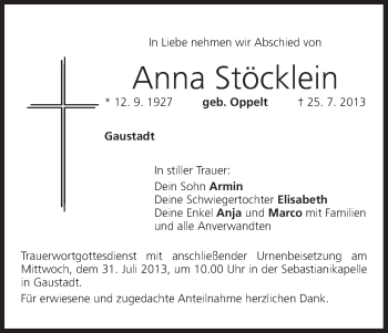 Anzeige von Anna Stöcklein von MGO