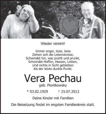 Anzeige von Vera Pechau von MGO