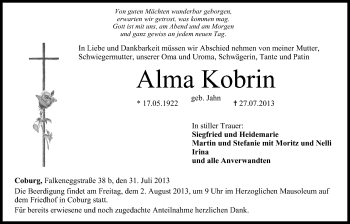 Anzeige von Alma Kobrin von MGO