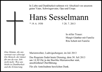 Anzeige von Hans Sesselmann von MGO