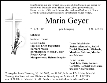 Anzeige von Maria Geyer von MGO
