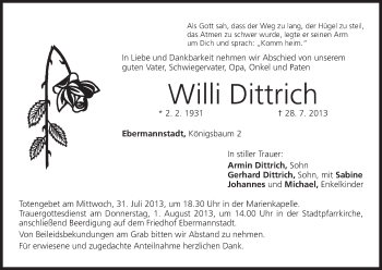 Anzeige von Willi Dittrich von MGO