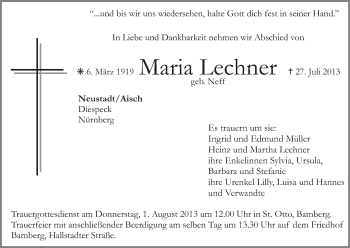 Anzeige von Maria Lechner von MGO