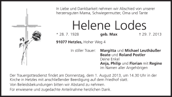 Anzeige von Helene Lodes von MGO