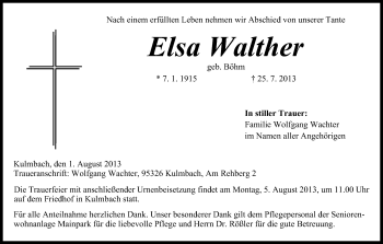 Anzeige von Elsa Walther von MGO