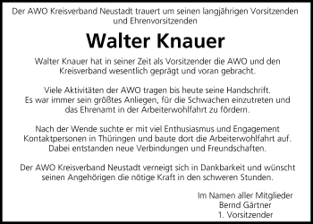 Anzeige von Walter Knauer von MGO
