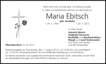 Anzeige von Maria Ebitsch von MGO