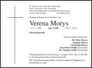 Anzeige von Verena Morys von MGO