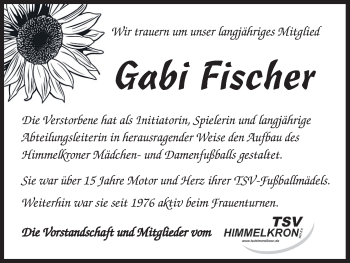 Anzeige von Gabi Fischer von MGO