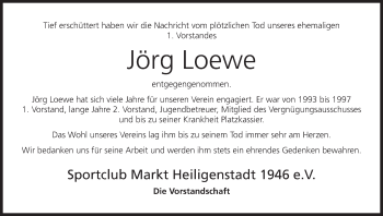 Anzeige von Jörg Loewe von MGO