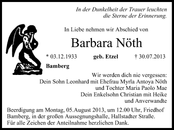 Anzeige von Barbara Nöth von MGO