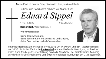 Anzeige von Eduard Sippel von MGO