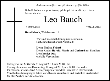 Anzeige von Leo Bauch von MGO