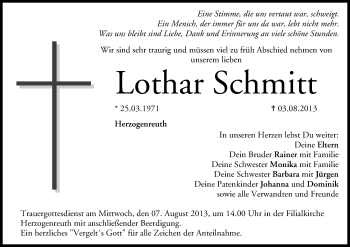 Anzeige von Lothar Schmitt von MGO