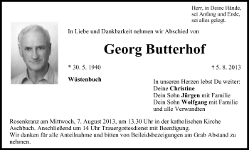 Anzeige von Georg Butterhof von MGO