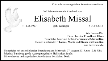 Anzeige von Elisabeth Missal von MGO