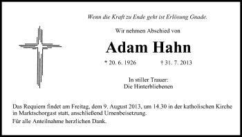 Anzeige von Adam Hahn von MGO
