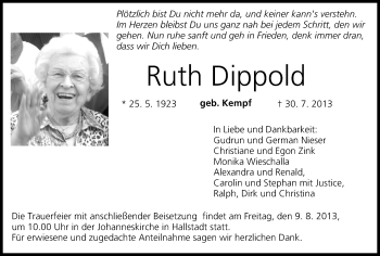 Anzeige von Ruth Dippold von MGO