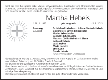 Anzeige von Martha Hebeis von MGO