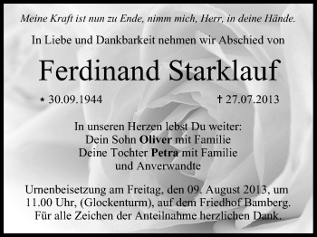 Anzeige von Ferdinand Starklauf von MGO