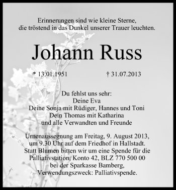 Anzeige von Johann Russ von MGO