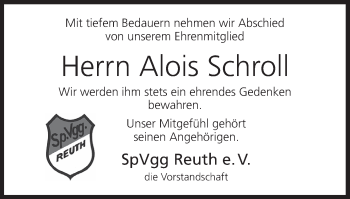 Anzeige von Alois Schroll von MGO