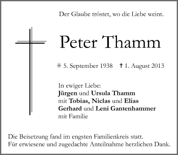 Anzeige von Peter Thamm von MGO