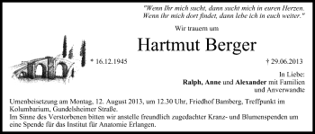 Anzeige von Hartmut Berger von MGO