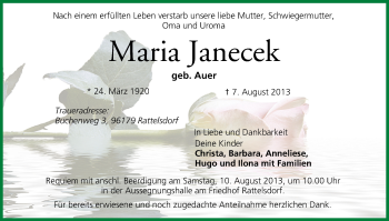 Anzeige von Maria Janecek von MGO