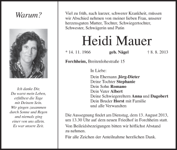 Anzeige von Heidi Mauer von MGO