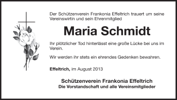 Anzeige von Maria Schmidt von MGO