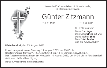 Anzeige von Günter Zitzmann von MGO