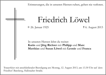 Anzeige von Friedrich Löwel von MGO