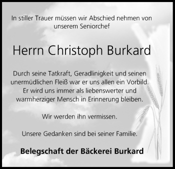 Anzeige von Christoph Burkard von MGO