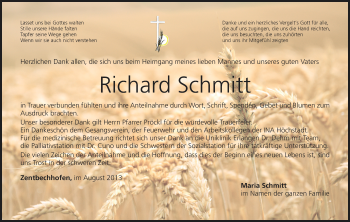 Anzeige von Richard Schmitt von MGO