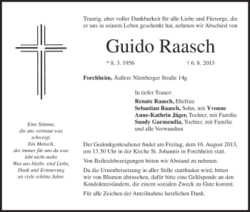 Anzeige von Guido Raasch von MGO
