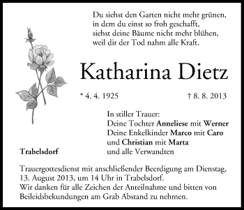 Anzeige von Katharina Dietz von MGO