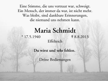 Anzeige von Maria Schmidt von MGO