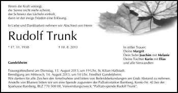 Anzeige von Rudolf Trunk von MGO