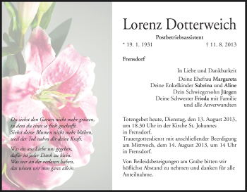 Anzeige von Lorenz Dotterweich von MGO