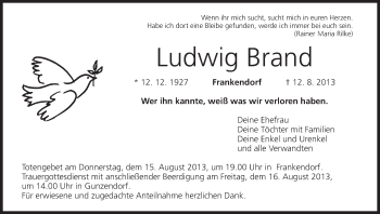 Anzeige von Ludwig Brand von MGO