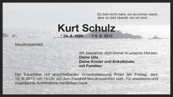 Anzeige von Kurt Schulz von MGO