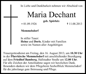 Anzeige von Maria Dechant von MGO