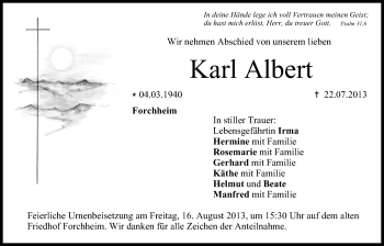 Anzeige von Karl Albert von MGO
