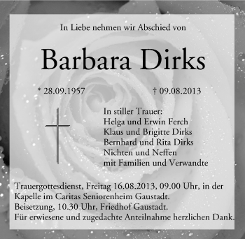 Anzeige von Barbara Dirks von MGO