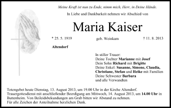 Anzeige von Maria Kaiser von MGO