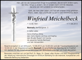 Anzeige von Winfried Meichelbeck von MGO