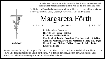 Anzeige von Margareta Förth von MGO