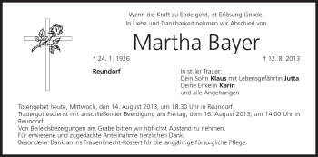 Anzeige von Martha Bayer von MGO