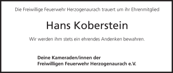 Anzeige von Hans Koberstein von MGO